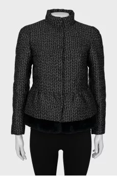 Quilted jacket with fur hem