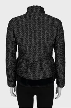 Quilted jacket with fur hem