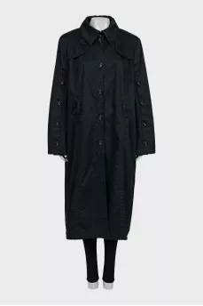 Black maxi raincoat