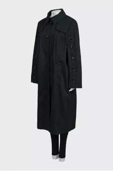 Black maxi raincoat