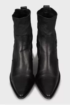 Pointed toe leather boots