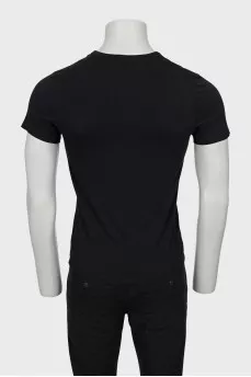 Men's black T-shirt with embroidered logo