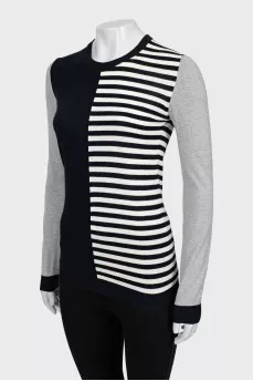 Combined jumper with stripe print