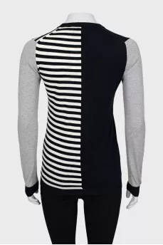 Combined jumper with stripe print