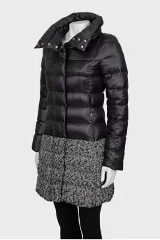 Quilted down jacket with printed bottom