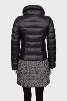 Quilted down jacket with printed bottom