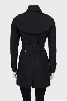 Black cropped trench coat