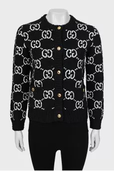 Cardigan with buttons in signature print