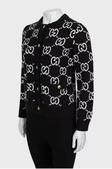 Cardigan with buttons in signature print