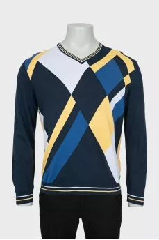 Men's jumper in combined colors