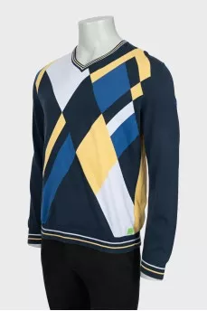 Men's jumper in combined colors