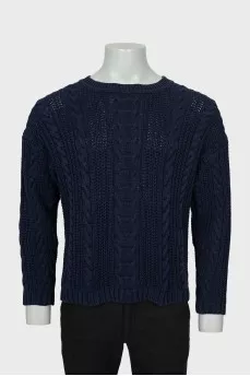 Men's blue knitted sweater