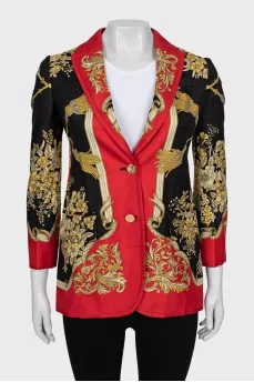 Printed silk jacket