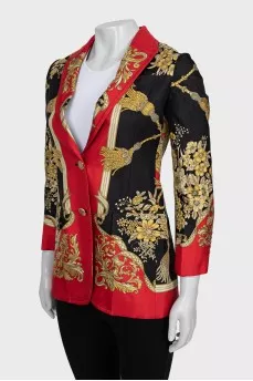 Printed silk jacket