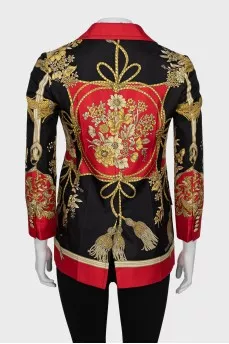 Printed silk jacket