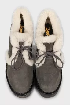 Insulated wedge ankle boots