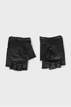 Leather mitts decorated with stones