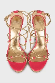 Two-tone leather sandals