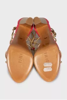 Two-tone leather sandals