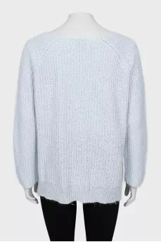 Knitted short pile sweater