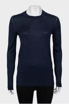 Blue silk and cashmere jumper
