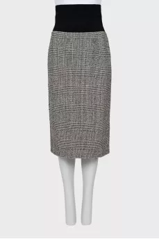 Black and white high waist skirt