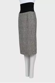 Black and white high waist skirt