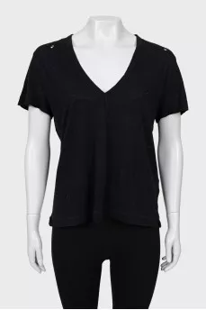 Black top with ripped effect
