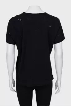 Black top with ripped effect