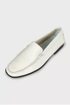 Light green leather moccasins
