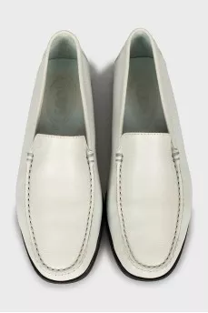 Light green leather moccasins