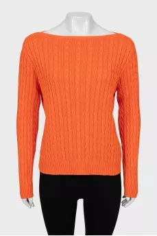 Orange knitted sweater