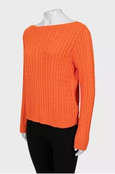 Orange knitted sweater