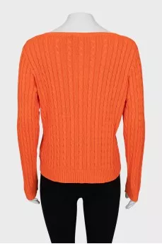 Orange knitted sweater
