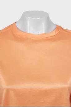 Orange T-shirt with raised seams