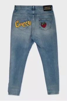 Men's jeans with patches
