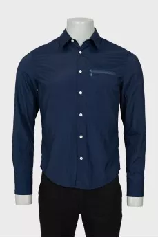 Men's blue fitted shirt