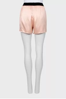 Silk shorts with logo waistband
