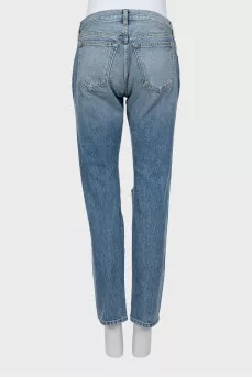 Mid-rise ripped jeans