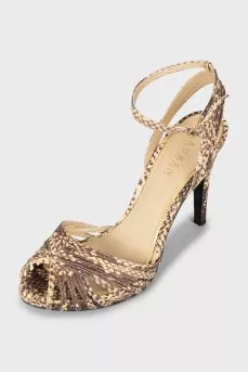 Animal print leather sandals