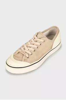 Suede sneakers with logo at back