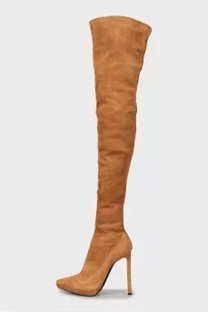 Brown suede boots