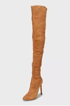 Brown suede boots