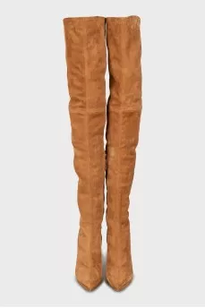Brown suede boots