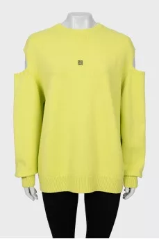 Knitted sweater with signature logo