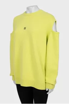 Knitted sweater with signature logo