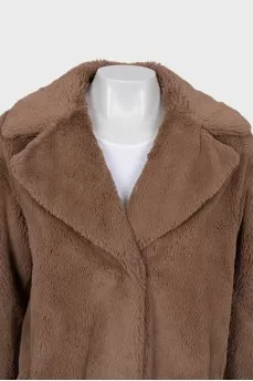 Brown eco-fur coat