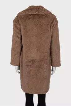 Brown eco-fur coat