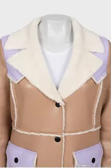 Maxi sheepskin coat made of eco-leather