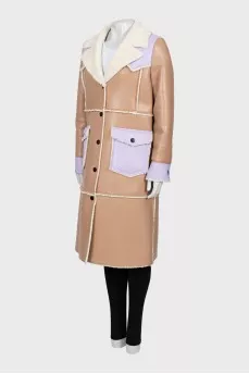 Maxi sheepskin coat made of eco-leather